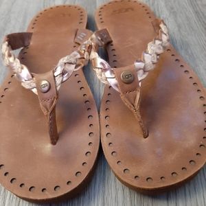 Ugg rose gold braided sandals